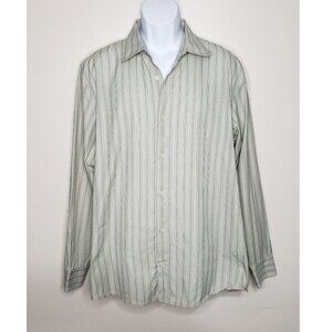 Calvin Klein Mint Green Men's Long Sleeve Button Down Shirt Striped Size XL